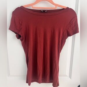 Express Deep Rustic Orange Red Short Sleeve Tee